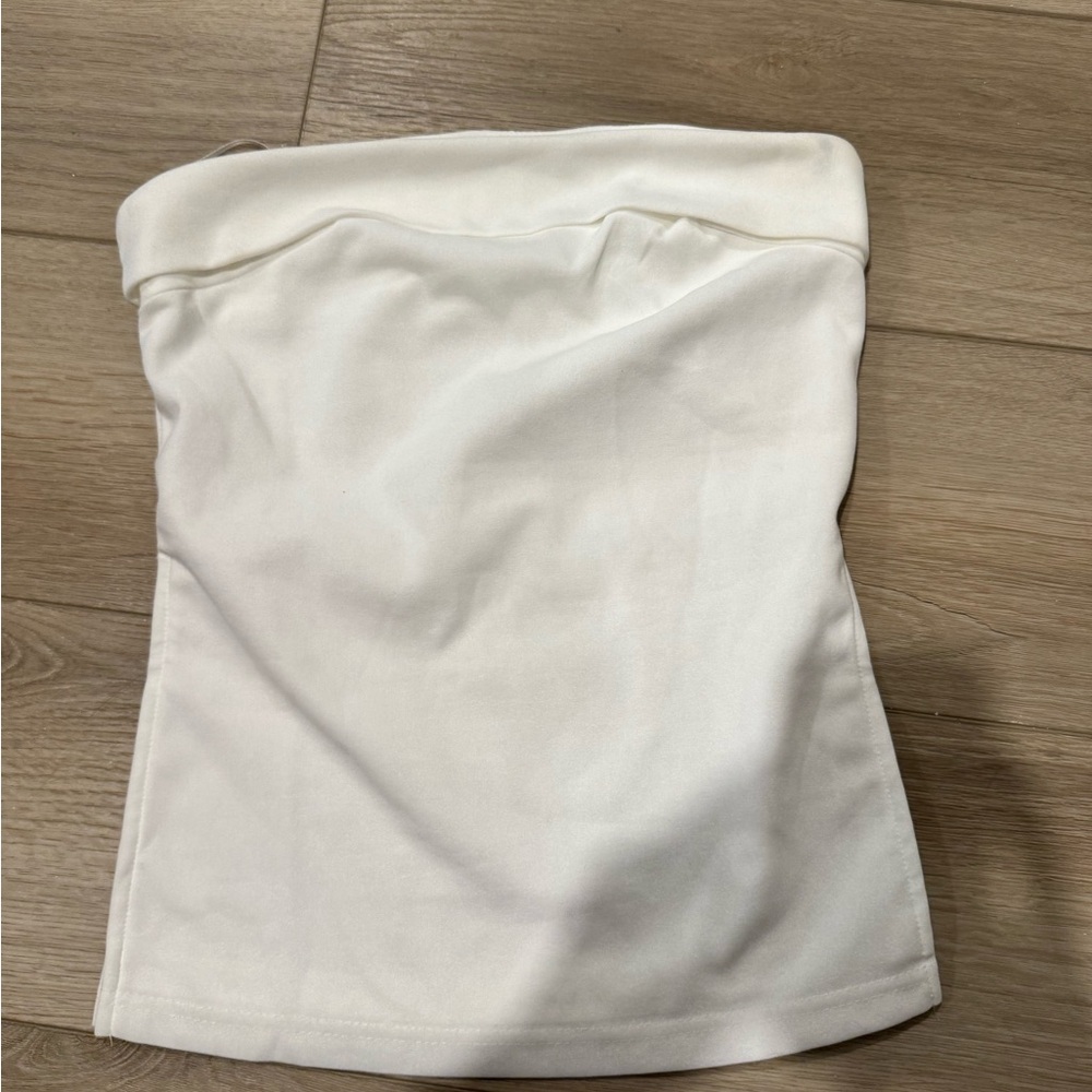 White Strapless Top